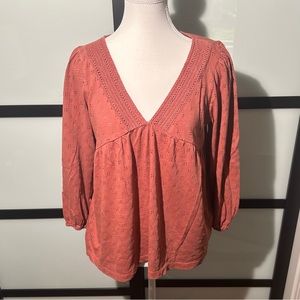 *New* Lucky Brand lace long sleeve top size:S